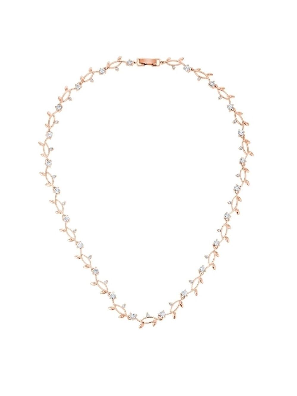 18k Rose Gold Plated, 3Ct Simulated Diamond Vineyard Necklace , NEW